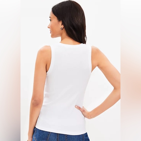 (Lot of 2) Loft Perfect Ribbed Scoop Neck Tank Tops - Picture 2 of 11